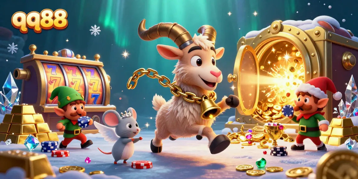 Join the festive excitement at qq88's holiday-horror casino, featuring spooky characters and glittering treasures.