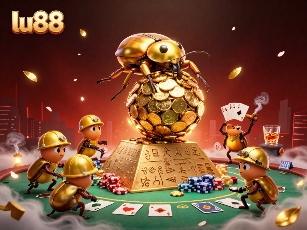Experience thrilling gameplay at lu88 with golden elements and vibrant casino graphics.