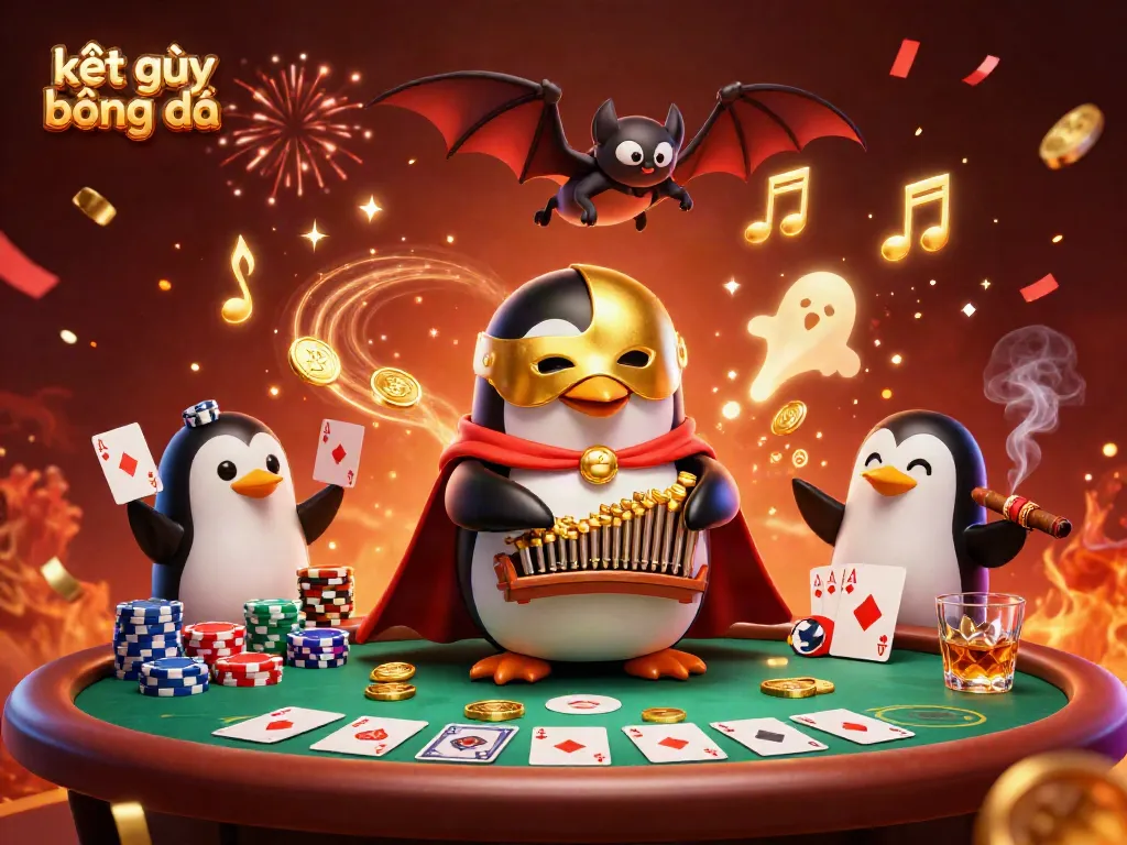 Experience thrilling kết quả bóng đá action in a vibrant casino scene filled with golden coins and poker excitement.