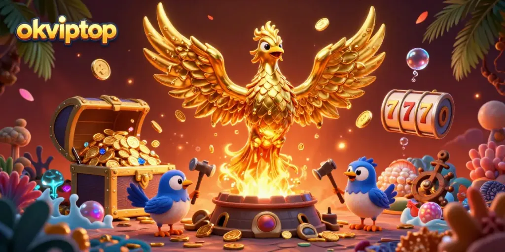 Engage in winning moments at okviptop with vibrant gold treasures and dynamic casino elements.