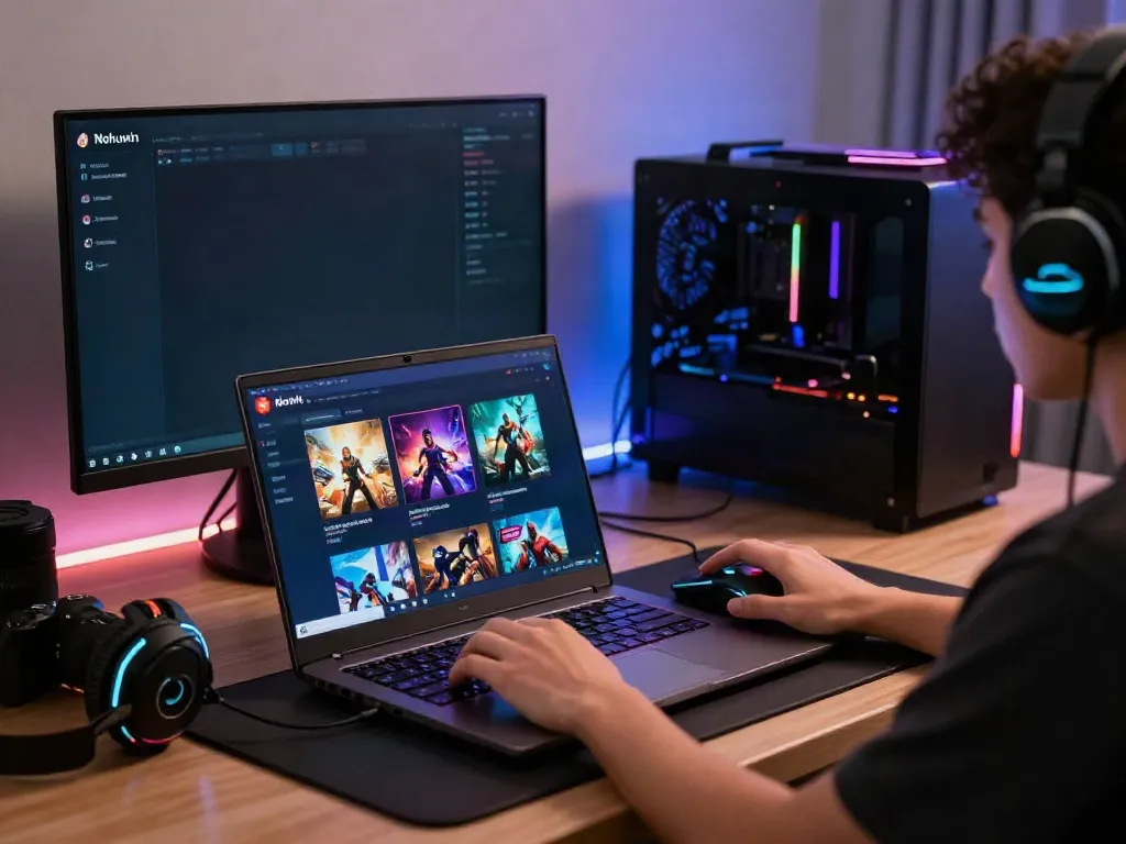 Engaging online gaming session on https://choinohu.vip/ with vibrant visuals and accessories.