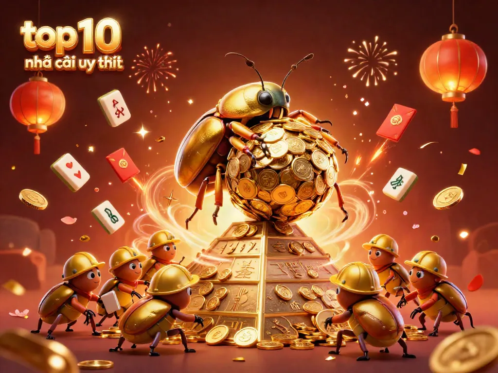 Join the excitement of top 10 nhà cái uy tín with this vibrant 3D casino scene illustration.