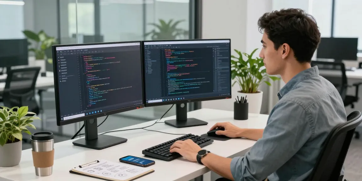 Optimized Telegram download interface on developer's screen in modern workspace.