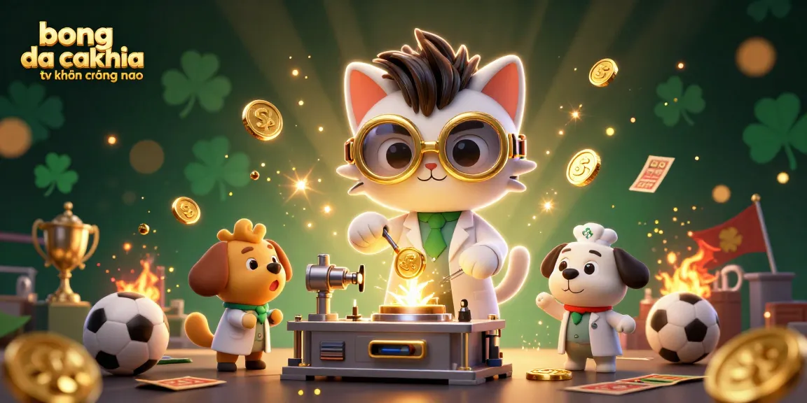 Bong da cakhia tv không quảng cáo offers immersive sports viewing without interruptions, featuring lively cartoon characters in a vibrant scene.