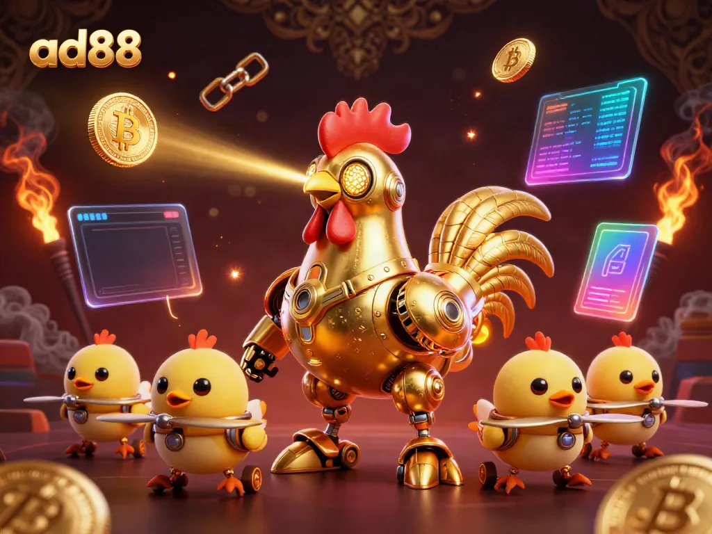 Experience thrilling gameplay with ad88 through a vibrant digital casino scene of advanced gaming elements.