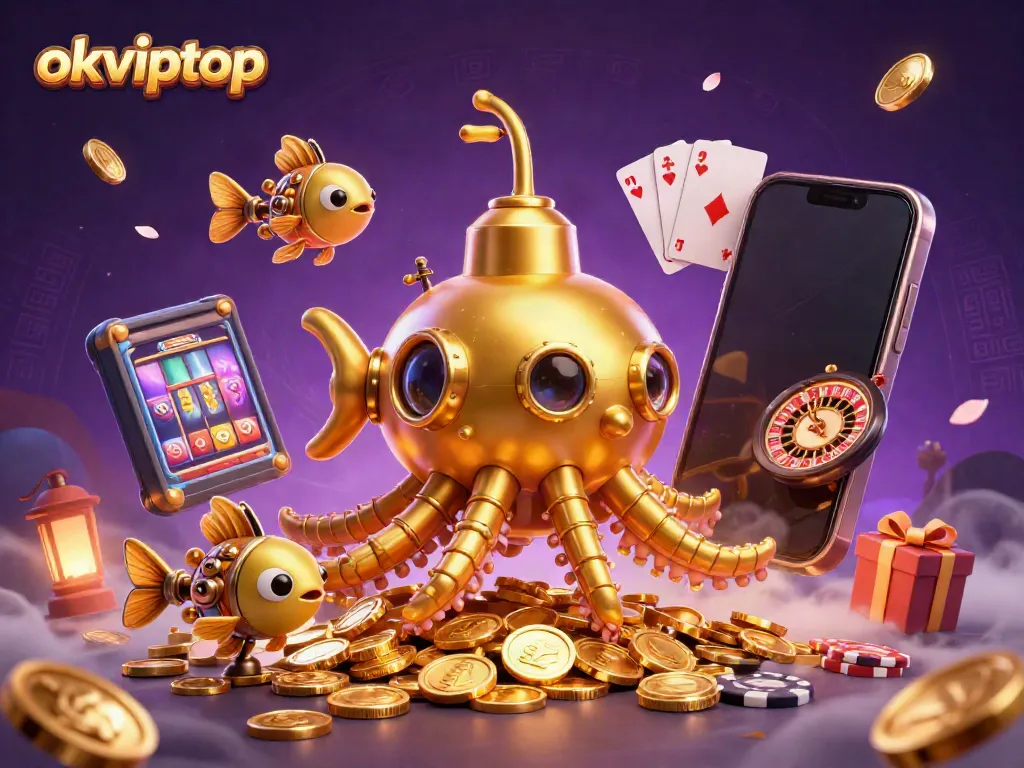Engage with okviptop's thrilling gaming experience amidst golden coins and vibrant slot action.