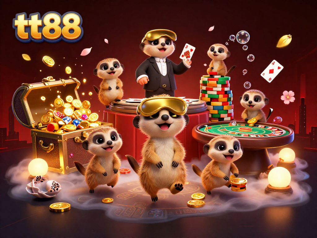 tt88 meerkats operate an exciting casino with games like roulette and baccarat in a vibrant underwater setting.