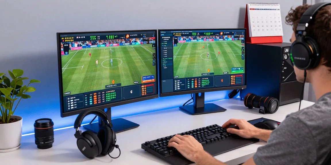 Pengguna SIS4D melakukan taruhan online di ruang permainan modern, dikelilingi layar dan aksesori gaming.