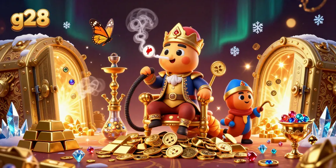Experience the g28 thrill with vibrant casino elements in a magical 3D illustration.