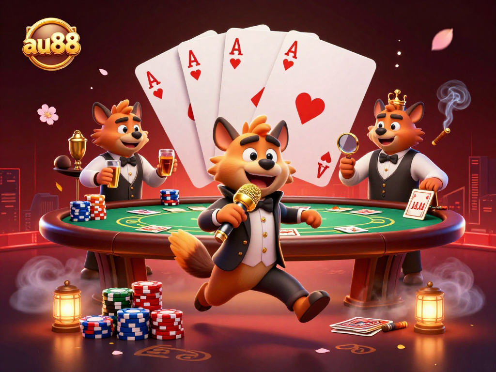 Join the vibrant au88 casino scene with hyenas at comedy club, mixing drinks, and checking IDs.