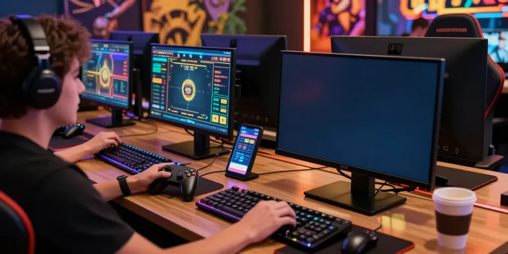 Engaging online gambling experience at https://du88az.net/ with vibrant gaming setup and immersive atmosphere.