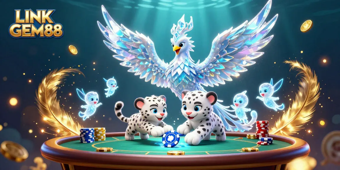 Engage with LINK GEM88 while enjoying a vibrant casino scene with magical elements and poker dynamics.