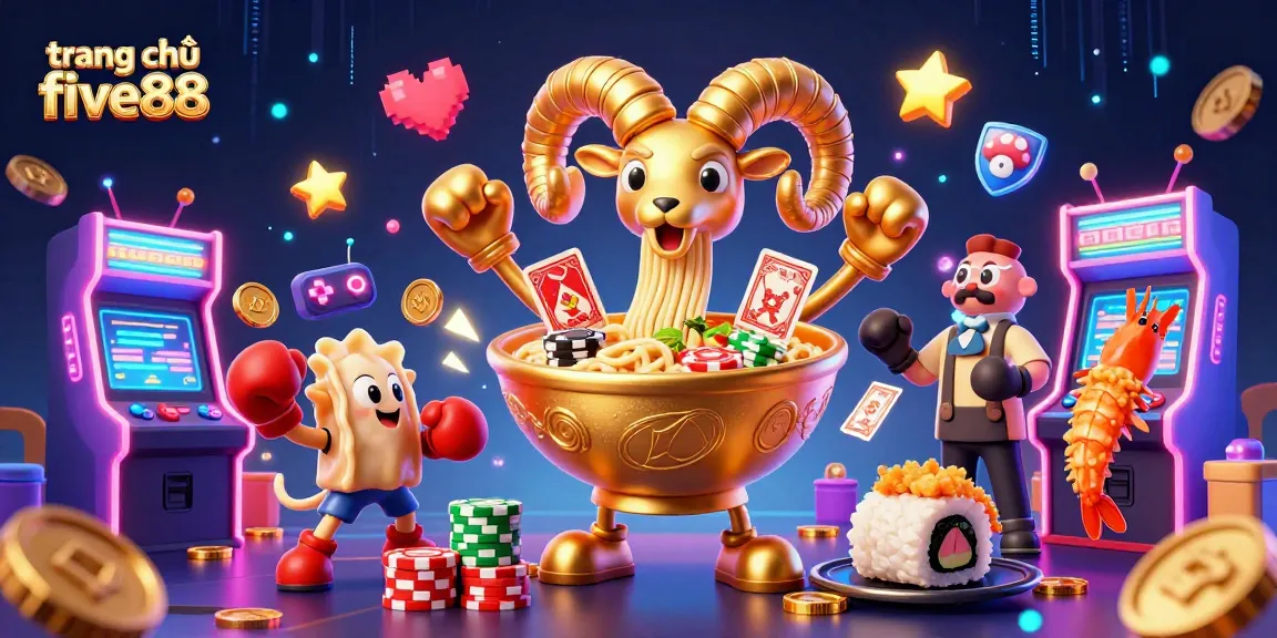 Experience the excitement at trang chủ five88 with a magical 3D casino scene featuring unique characters and vibrant game elements.