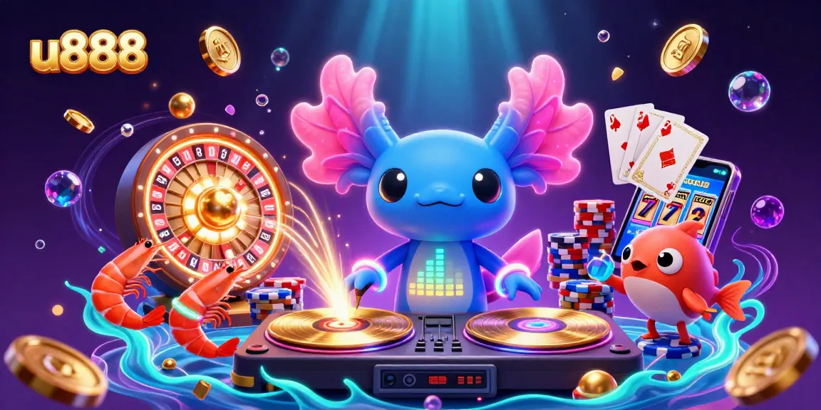 Spin reels and win at u888 with a vibrant underwater casino scene featuring lively creatures.