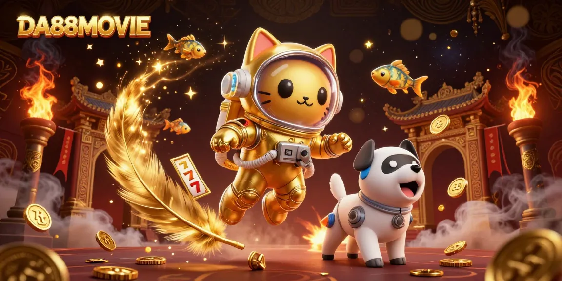 Engage in thrilling gambling with DA88MOVIE, featuring vibrant 3D animated characters and slot elements.