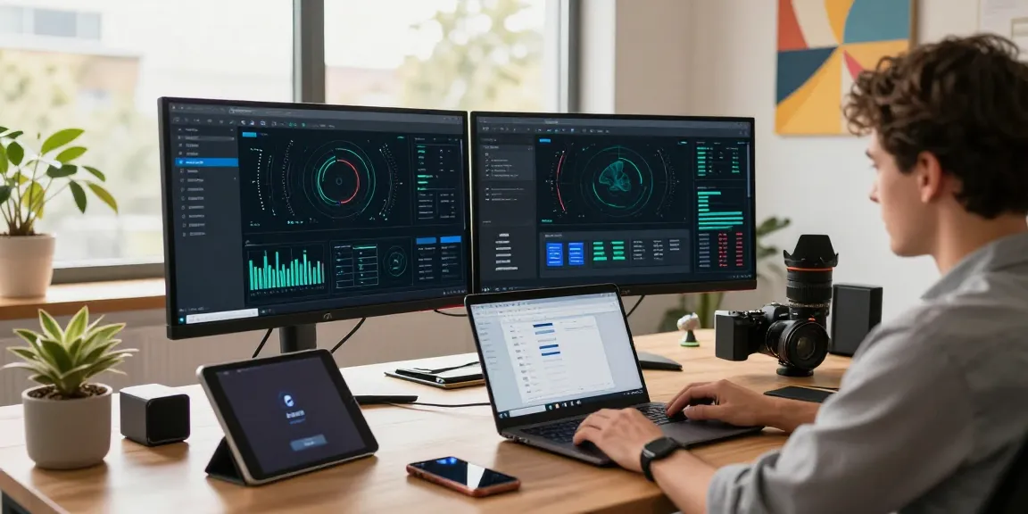 Fast and secure network optimization using 快连 software in a modern office workspace.