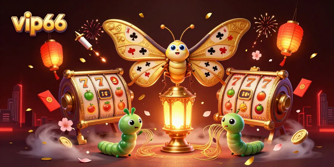 Experience the thrill of vip66 with vibrant casino scenes featuring an atlas moth and 3D game elements.