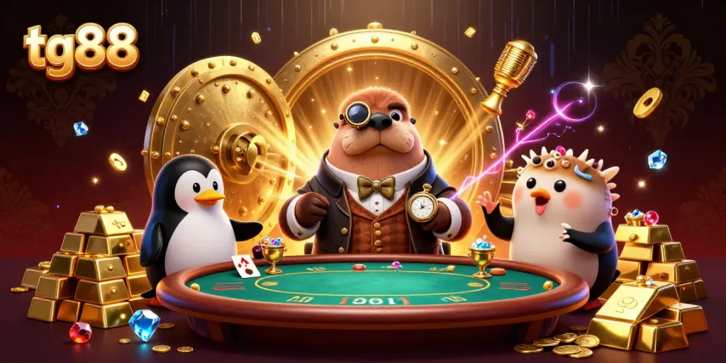 Engage in thrilling fun with tg88's underwater poker featuring charming characters and treasure.