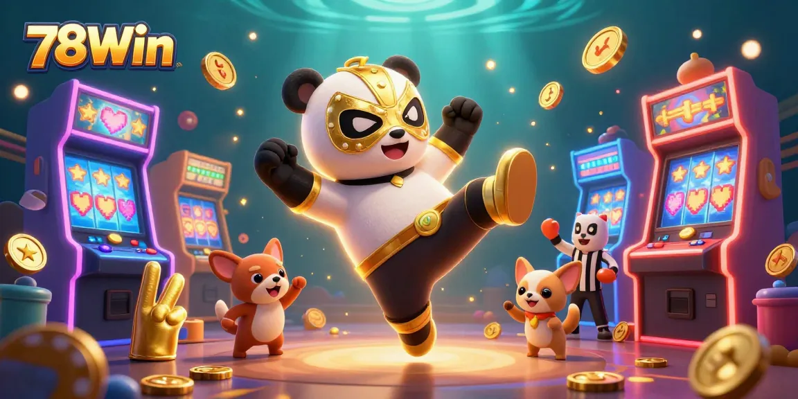 Experience thrilling gaming with 78Win featuring colorful slot machines and dynamic characters.
