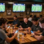 Engaging sports betting scene at a lively venue showcasing kèo nhà cái 88 excitement and strategy among friends