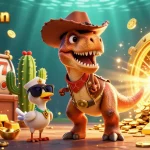 Experience the thrill of gem88jpn with animated slot reels and vibrant characters in a rich casino scene.