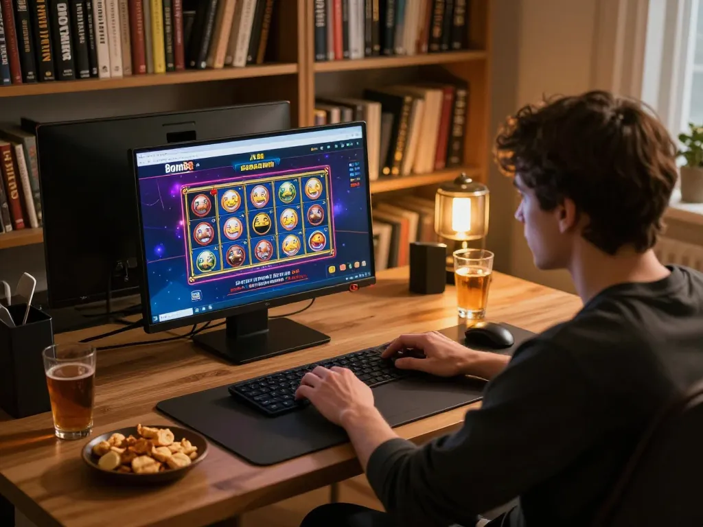 Player interacting with the bom88 online casino interface during an engaging gaming session.