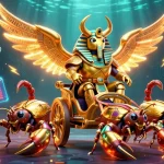 Engage with thrilling jackpots at ok365 featuring a golden beetle hero in a glimmering casino scene.