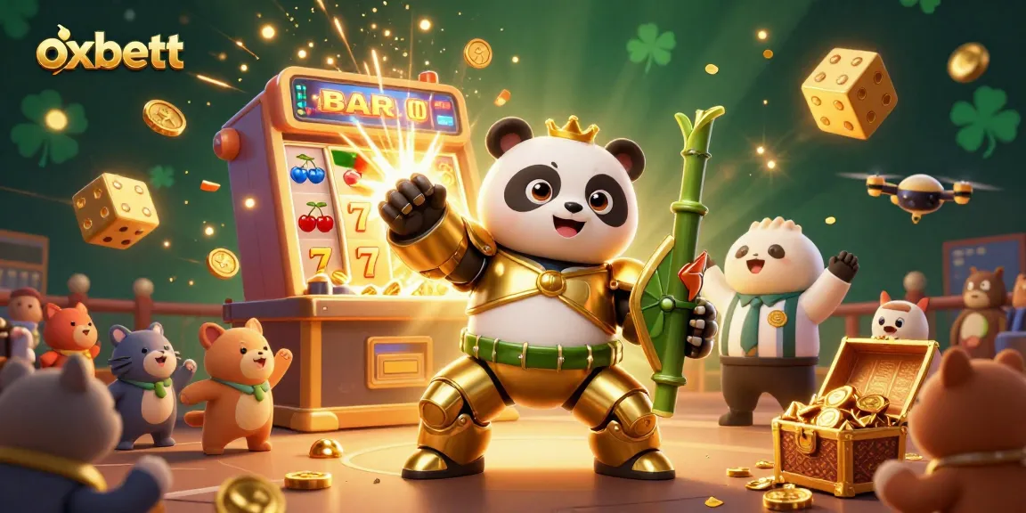 Experience thrilling wins with oxbett as the golden panda battles in a vibrant casino arena.