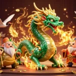 Experience the thrill of F8BET with an ultra-detailed 3D casino scene featuring mythical and lucky elements.
