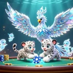 Engage with LINK GEM88 while enjoying a vibrant casino scene with magical elements and poker dynamics.
