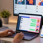 Experience engaging AI chat with crushon ia characters on sleek laptop.