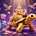 Engage with 33win's vibrant casino scene featuring a golden tortoise and thrilling slot action.