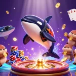Experience excitement at jokaroom with a vibrant casino scene featuring playful characters and dynamic gaming elements.