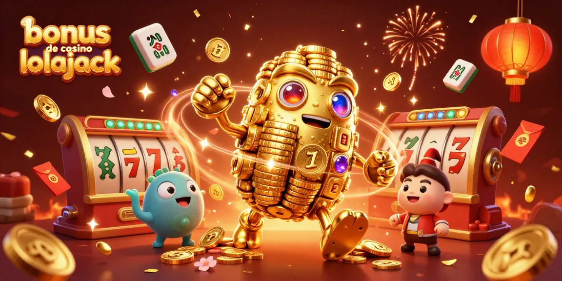 Catch big wins with bonus de casino lolajack amidst a vibrant slot machine celebration.