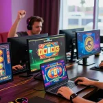 Players enjoying their gaming experience at non gamstop casinos with vibrant screens and exciting graphics.
