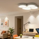 Iluminare modernă cu spoturi LED în interiorul unei case elegante