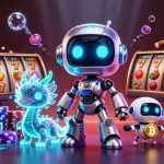 Experience thrilling gameplay at ea88 with vibrant casino elements and engaging robotic mascots.