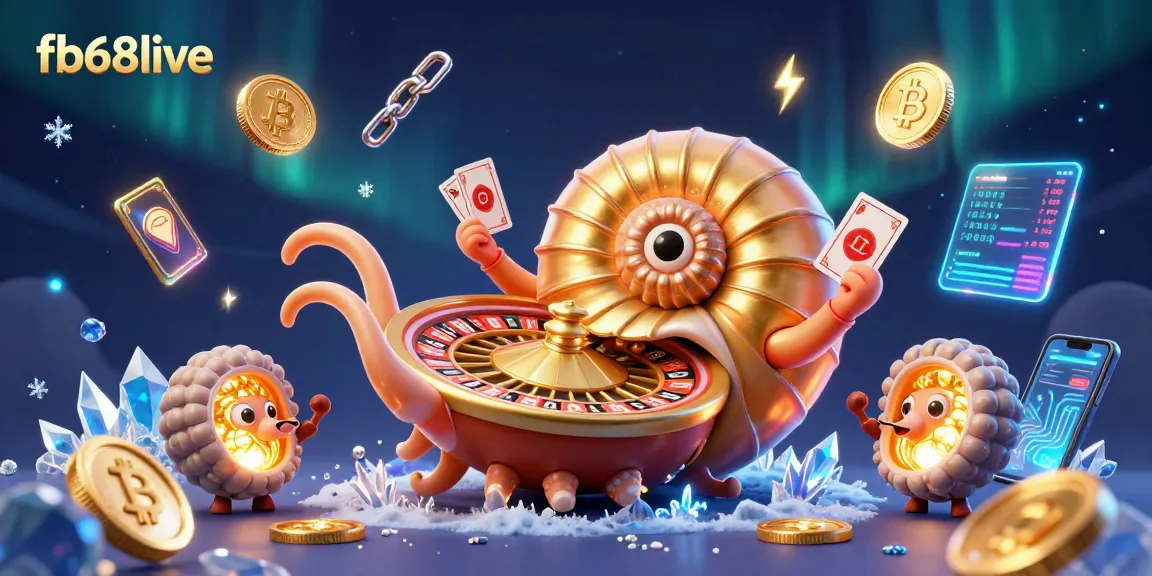 Win big with fb68live's unique ancient nautilus roulette game illustration, showcasing crypto elements.