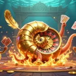 Engage with 23win as the ancient giant nautilus spins the roulette wheel and displays cards.