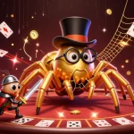 Engage with australia online blackjack casino in a vibrant scene of dynamic poker action and whimsical characters.