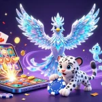 Experience the excitement of O8 with a stunning 3D illustration of a casino scene featuring dynamic game elements and characters.
