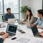Industrial Engineering Consultant North America team collaborating in modern office