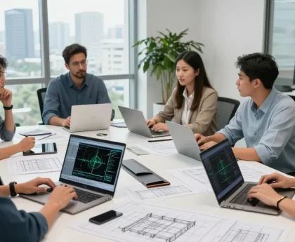 Industrial Engineering Consultant North America team collaborating in modern office